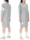 Classic Loopback 4-Bar Sweater Midi Dress Light Grey - THOM BROWNE - BALAAN 2