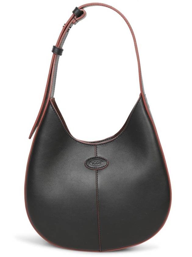 DI Logo Debossed Shoulder Bag Black - TOD'S - BALAAN 2