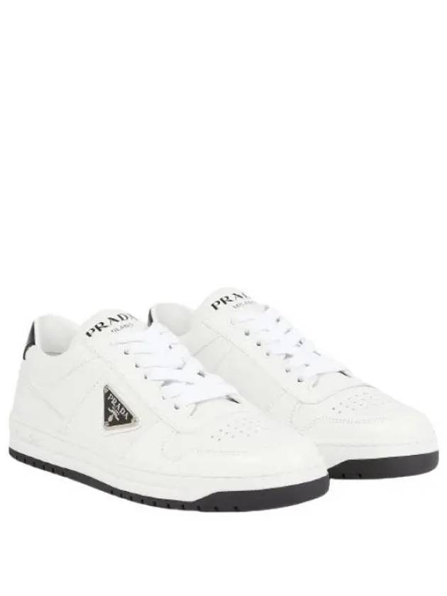 Downtown Perforated Leather Low Top Sneakers White - PRADA - BALAAN 2