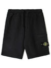 Fleece Bermuda Shorts Black - STONE ISLAND - BALAAN 2