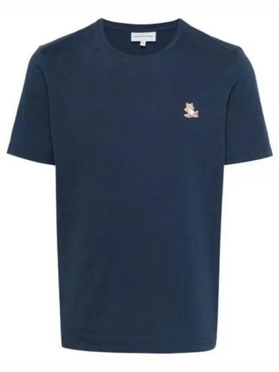 Chillax Fox Patch Regular Short Sleeve T-Shirt Navy - MAISON KITSUNE - BALAAN 2