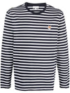 Fox Head Patch Regular Marin Long Sleeve T Shirt Navy Stripes - MAISON KITSUNE - BALAAN 3