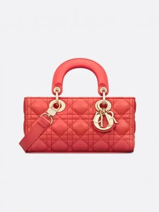 Lady D Joy Cannage Small Lambskin Tote Bag Coral - DIOR - BALAAN 2