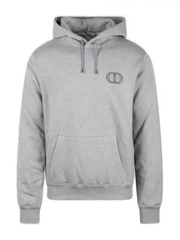 Cd Icon Embroidered Cotton Hoodie Grey - DIOR - BALAAN 2