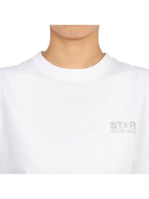 Glitter Star Logo Short Sleeve T-Shirt Silver White - GOLDEN GOOSE - BALAAN 7