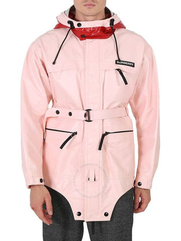 Men s Parka Military Jacket Burberry Pale Pink Cut out Hem Two tone Coated Nylon Brand Size 46 US 36 - BURBERRY - BALAAN 1