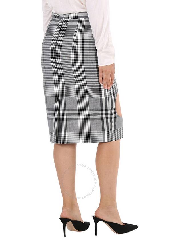 Check Technical See-through Unbalanced Skirt Black - BURBERRY - BALAAN 4