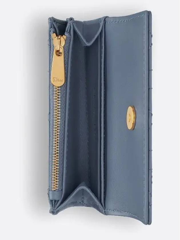 Jolie Glycine Cannage Lambskin Half Wallet Powder Denim Blue - DIOR - BALAAN 4