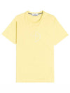 Men's Compass Embroidery Back Lettering Short Sleeve T-Shirt Yellow - STONE ISLAND - BALAAN 1