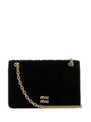 Black velvet mini shoulder bag 5BP065 2EOM F0002 1226081 - MIU MIU - BALAAN 1