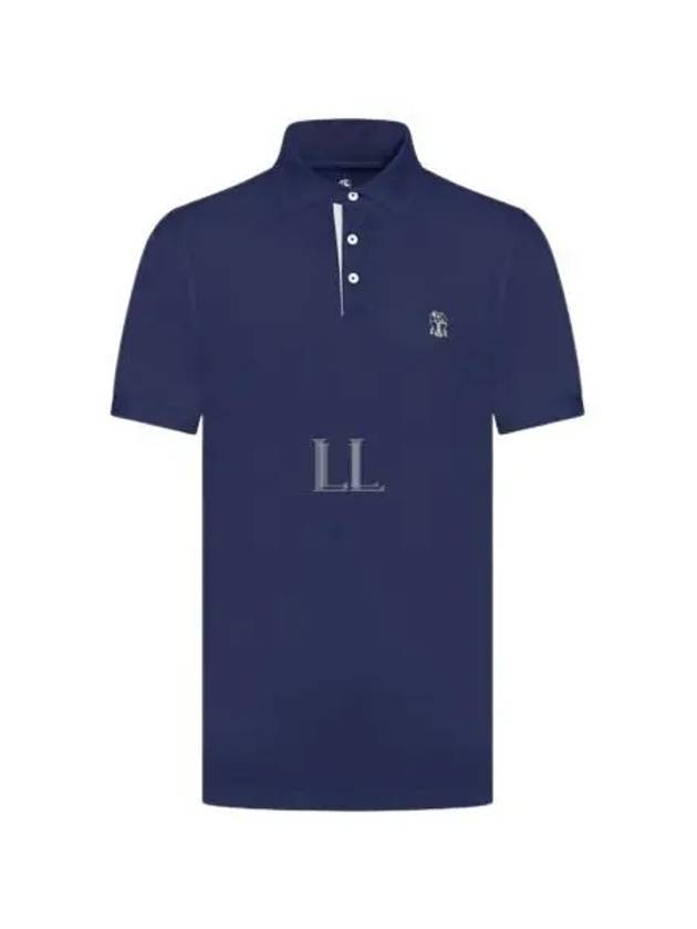 Logo Cotton Polo Shirt Navy - BRUNELLO CUCINELLI - BALAAN 2