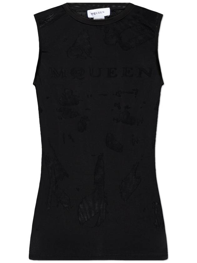 Alexander McQueen Logo Top, Women's, Black - ALEXANDER MCQUEEN - BALAAN 1