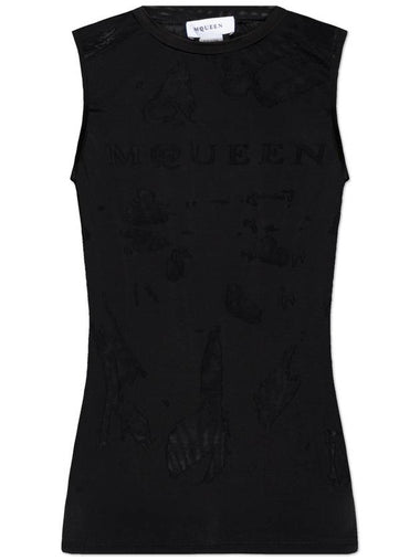 Alexander McQueen Logo Top, Women's, Black - ALEXANDER MCQUEEN - BALAAN 1