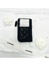 CC logo caviar black silver zipper card wallet AP3179 - CHANEL - BALAAN 4