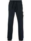 Men's Wappen Patch Cotton Fleece Track Pants Navy - STONE ISLAND - BALAAN 2