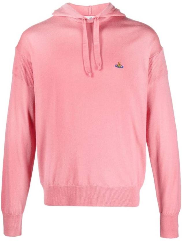 Embroidered Logo Virgin Wool Hoodie Pink - VIVIENNE WESTWOOD - BALAAN 1