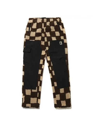 388000127 Brown Chess Club Jacquard Sherpa Pants - MARKET - BALAAN 1