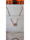 Mini Pop H Pendant Rose Gold & Marron Glace - HERMES - BALAAN 5