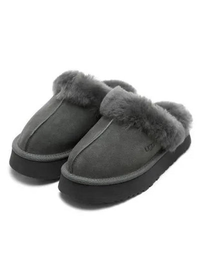 Women's Diskett Fleece Platform Slippers Grey - UGG - BALAAN 2