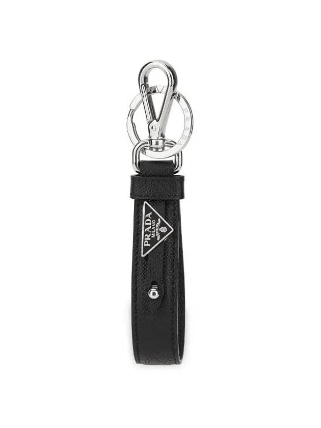 Saffiano Leather Key Holder Black - PRADA - BALAAN 2