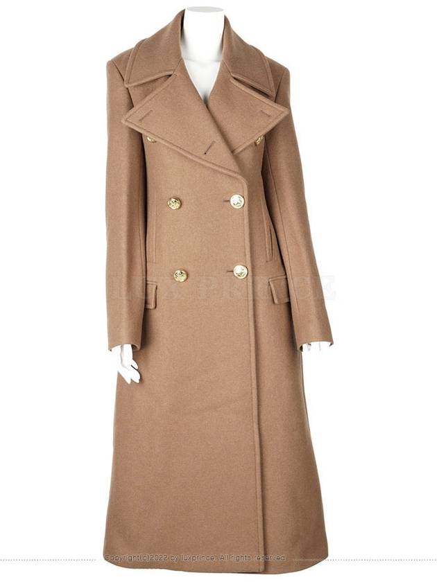 Gold Button Wool Coat Camel Brown 11111hva - MULBERRY - BALAAN 1