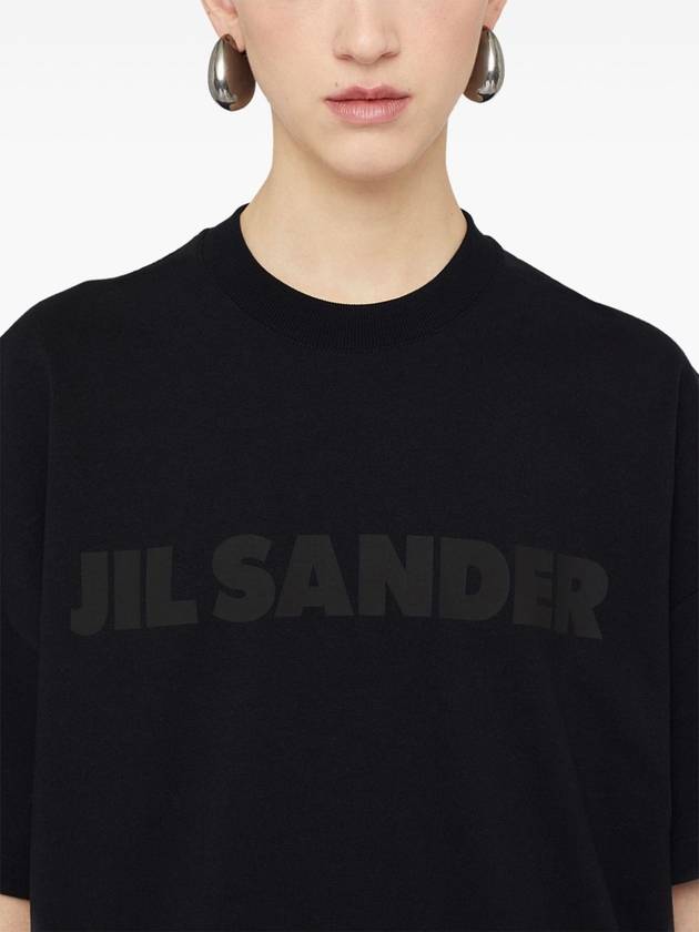 Logo Print Short Sleeve T-Shirt Black - JIL SANDER - BALAAN 4