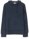 Wappen Patch Garment Dyed Hoodie Blue - STONE ISLAND - BALAAN 2