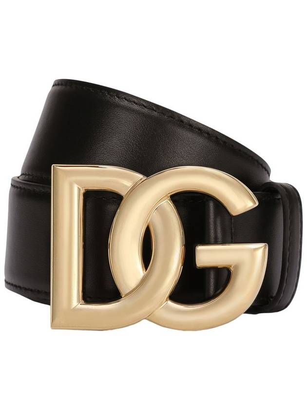 gold DG logo leather belt black - DOLCE&GABBANA - BALAAN 2