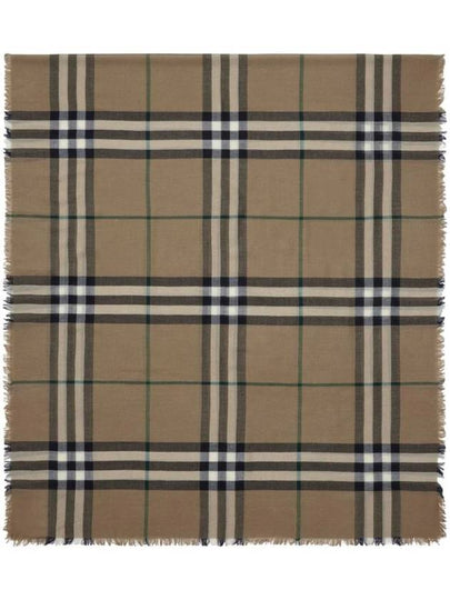 Raw Cut Checked Wool Scarf Brown - BURBERRY - BALAAN 2