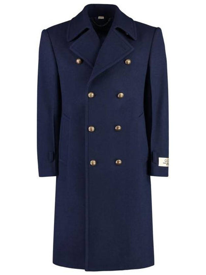 Felt Wool Double Coat Dark Navy - GUCCI - BALAAN 2