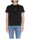 Reverse Embroidered Logo Stitched Cotton Short Sleeve T-Shirt Black - MAISON MARGIELA - BALAAN 4