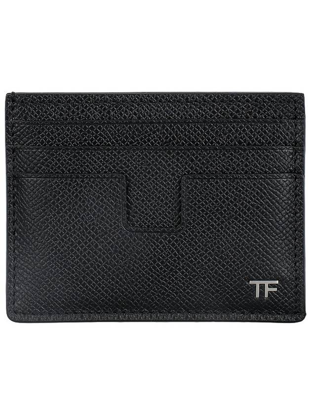 T Line Classic Logo Leather Card Wallet Black - TOM FORD - BALAAN 2