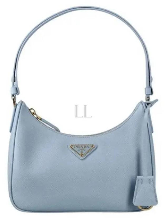 Re-Edition Saffiano Leather Mini Bag Light Blue - PRADA - BALAAN 2