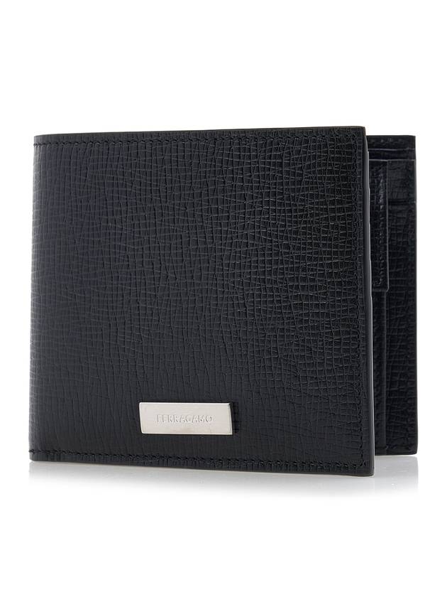 Men's Metal Logo Half Wallet Black - SALVATORE FERRAGAMO - BALAAN 1