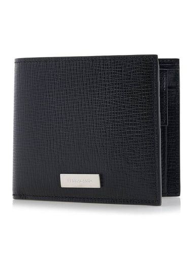 Men's Metal Logo Half Wallet Black - SALVATORE FERRAGAMO - BALAAN 1