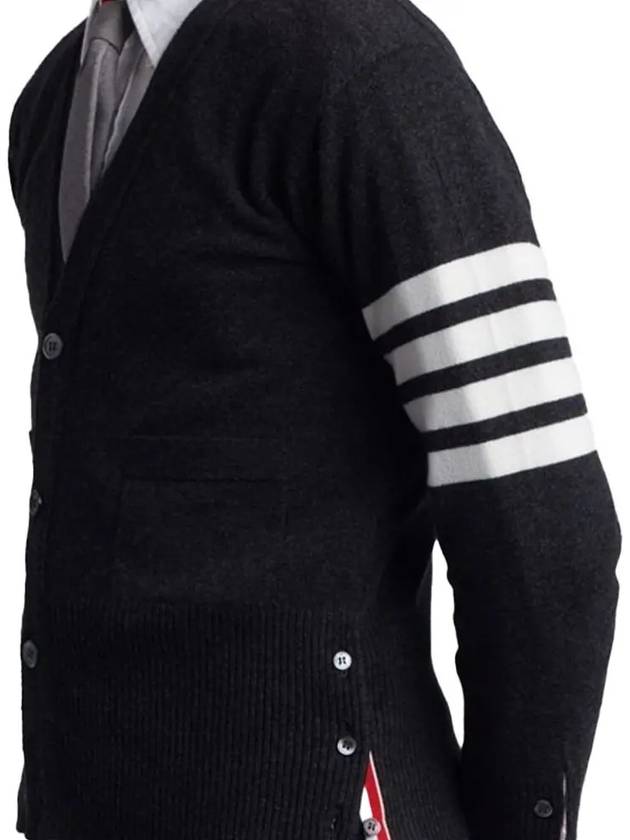 Men's Diagonal Classic Cashmere Cardigan Dark Grey - THOM BROWNE - BALAAN 3