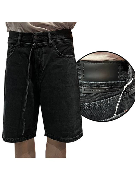 Men's Belt Denim Shorts Black - ACNE STUDIOS - BALAAN 2