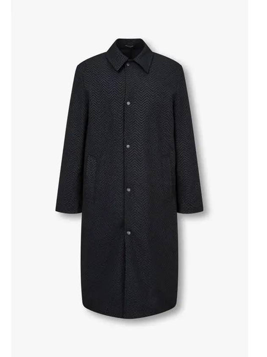 Men s Zigzag Seersucker Coat Black - EMPORIO ARMANI - BALAAN 1