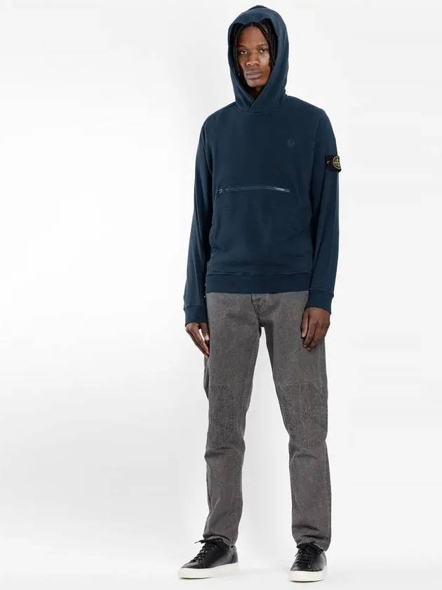 11Th Anniversary Wappen Front Zipper Hoodie Blue - STONE ISLAND - BALAAN 5