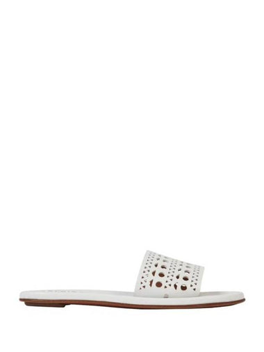 Vienne Laser-Cut Leather Mules White - ALAIA - BALAAN 1