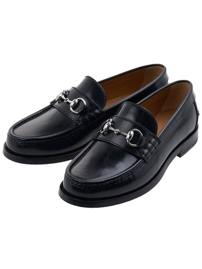 Horsebit Detail Leather Loafers Black - GUCCI - BALAAN 2