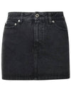 Stone Washed Denim Mini A-Line Skirt Black - A.P.C. - BALAAN 2