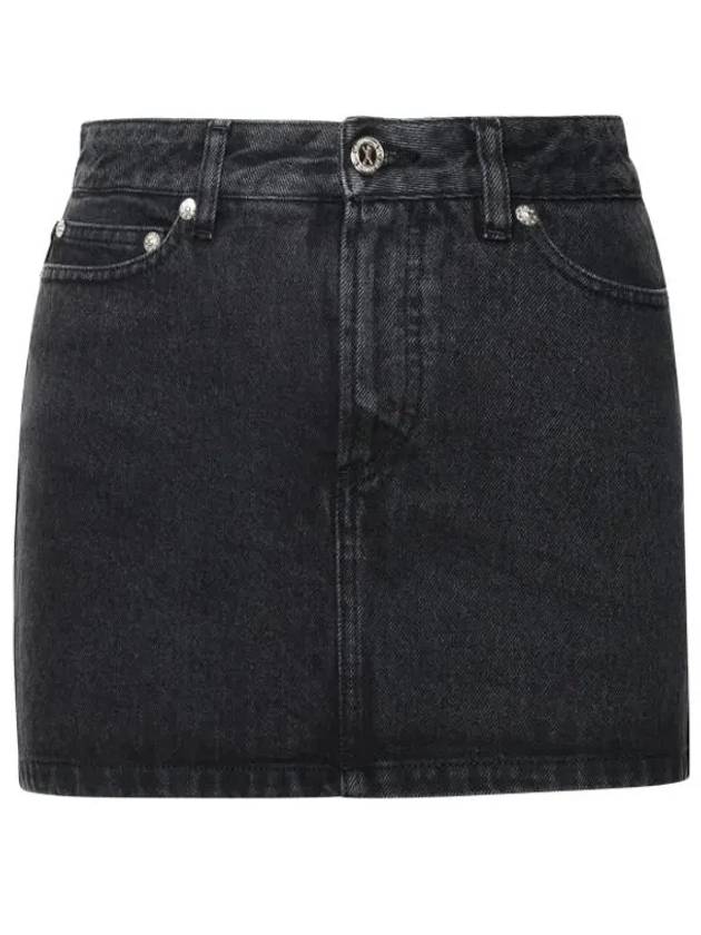 Stone Washed Denim Mini A-Line Skirt Black - A.P.C. - BALAAN 2