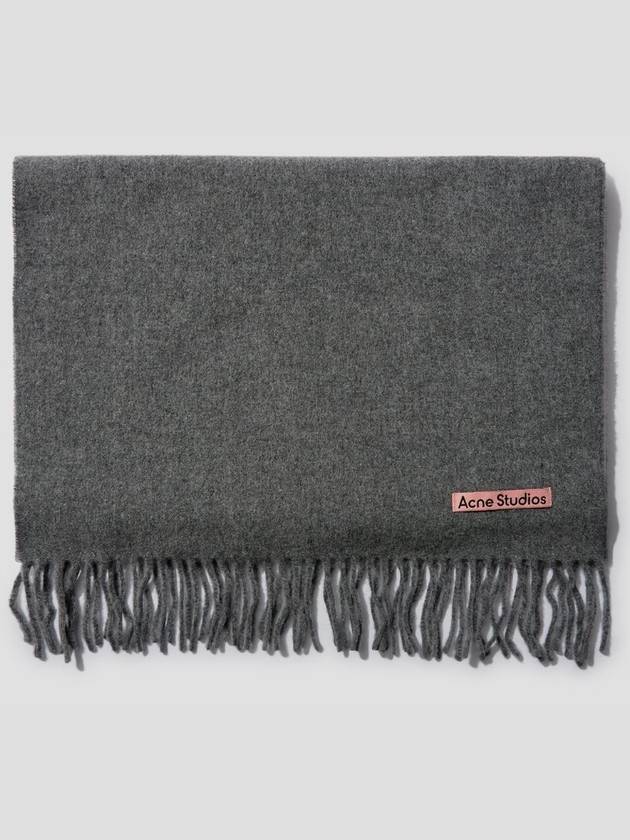 Wool Fringe Scarf Grey Melange - ACNE STUDIOS - BALAAN 3