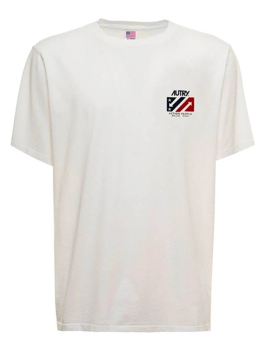 Men's Logo Short Sleeve T-Shirt White - AUTRY - BALAAN 1