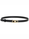 Gancini Leather Belt Black - SALVATORE FERRAGAMO - BALAAN 3