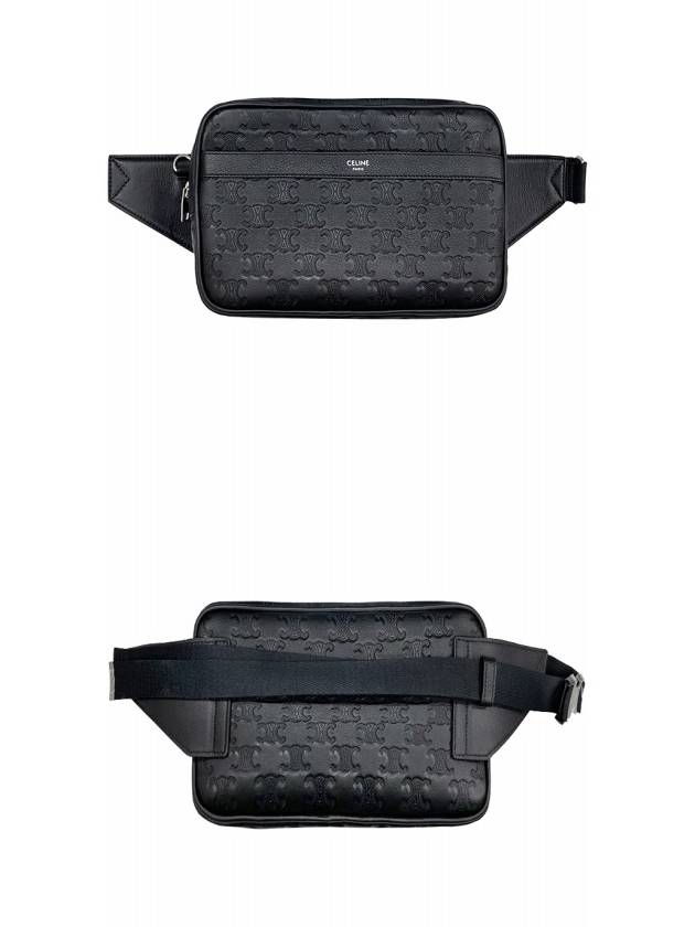 Calfskin Triomphe Embossed Belt Bag Black - CELINE - BALAAN 5