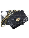 Pearl Mini Flap Bag Black Gold AS3000 - CHANEL - BALAAN 2