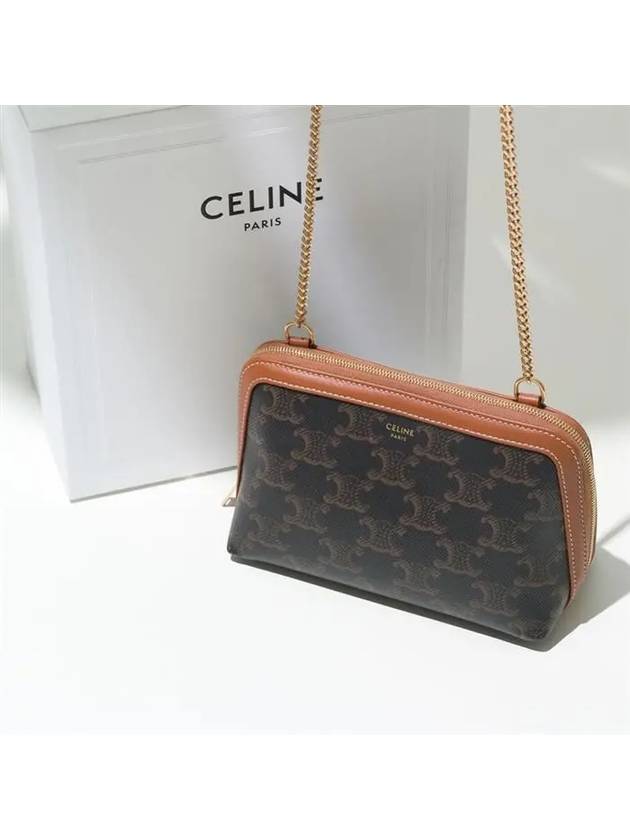 Triomphe Chain Clutch Bag Tan - CELINE - BALAAN 5