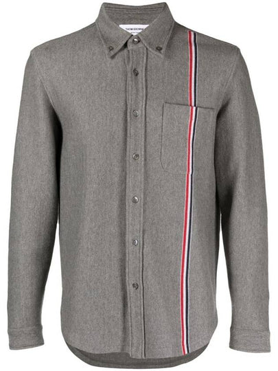 Double Face Knit Long Sleeve Shirt Grey - THOM BROWNE - BALAAN 2